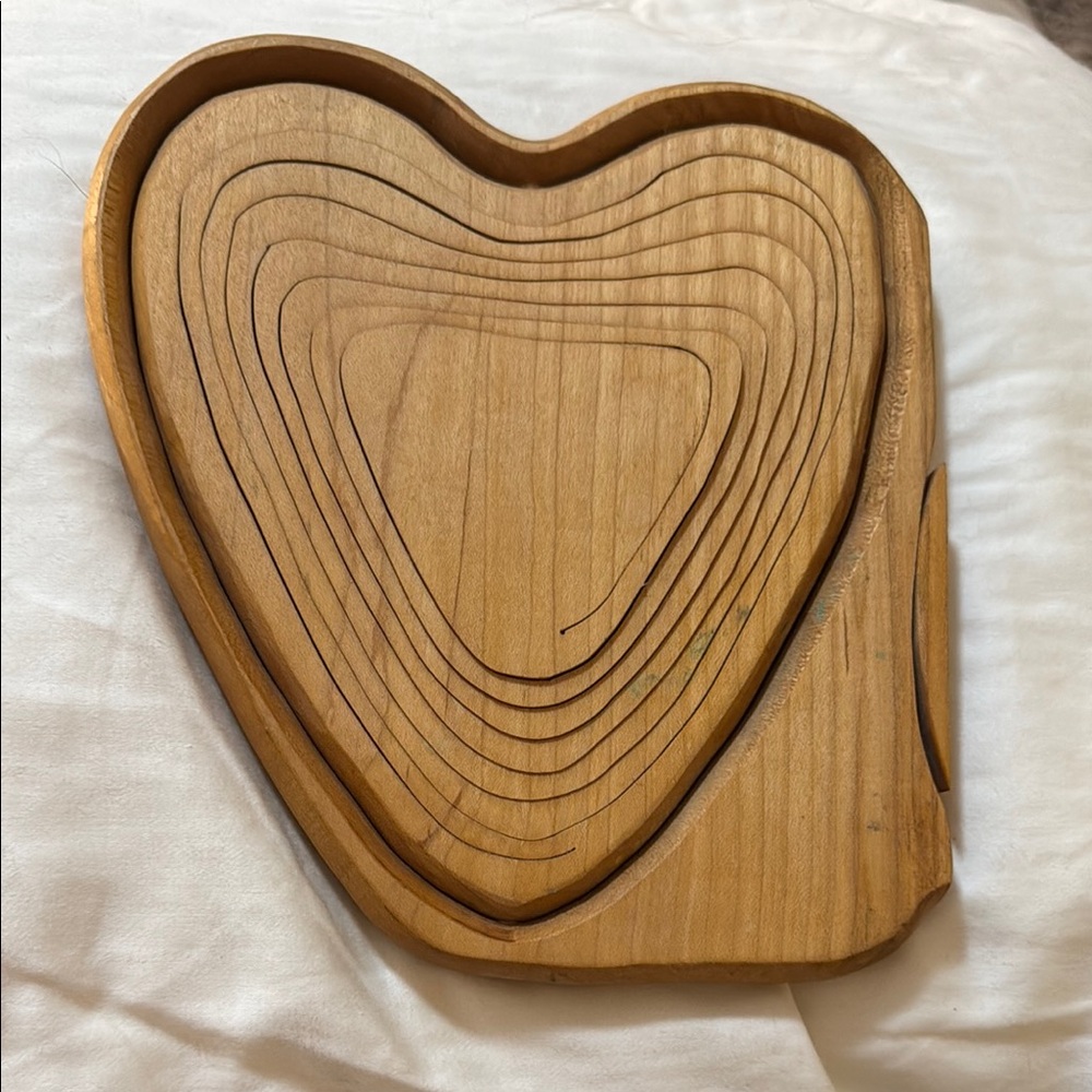 Heart-Shaped Wooden Bowl